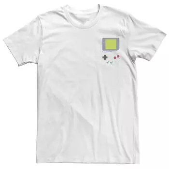 Мужская классическая футболка Nintendo Gameboy с левой грудью Licensed Character