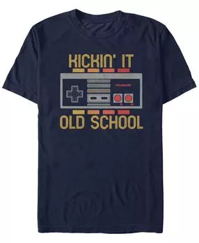 Мужская классическая футболка nintendo nes kickin it old school controller Fifth Sun, синий