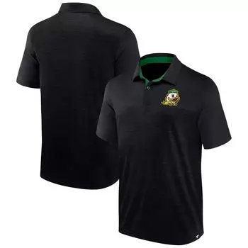 Мужская классическая футболка-поло Homefield с фирменным логотипом Heather Black Oregon Ducks Fanatics