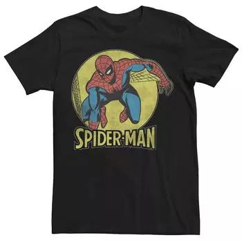 Мужская классическая футболка с буквенным портретом в стиле комиксов Marvel Spider-Man, Black Licensed Character, черный