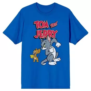 Мужская классическая футболка с героями мультфильмов Tom & Jerry Licensed Character, синий