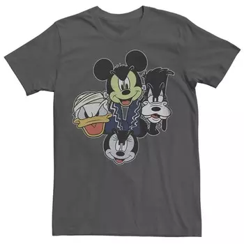 Мужская классическая футболка с изображением Микки Мауса Disney's Halloween Friends Monster Faces Licensed Character, цвет Charcoal