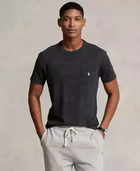 Мужская классическая футболка с карманом из джерси Polo Ralph Lauren, черный