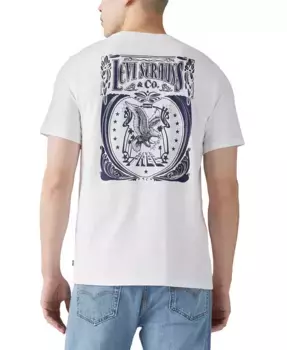 Мужская классическая футболка с коротким рукавом и принтом Levi's, синий