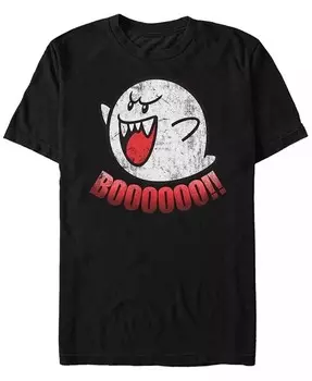 Мужская классическая футболка с коротким рукавом Nintendo Boo Ghost Fifth Sun, черный