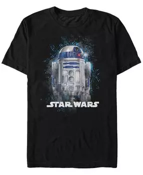 Мужская классическая футболка с коротким рукавом r2-d2 с брызгами краски «звездные войны» Fifth Sun, черный