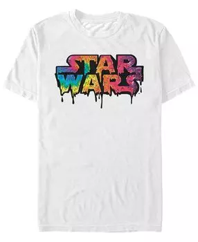 Мужская классическая футболка с коротким рукавом с логотипом tie die melting drip с логотипом «звездные войны» Fifth Sun, белый