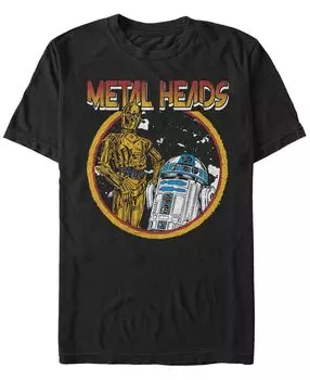 Мужская классическая футболка с короткими рукавами r2-d2 и c-3po metal heads из «звездных войн» Fifth Sun, черный