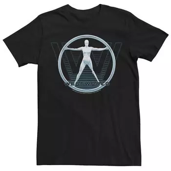 Мужская классическая футболка с круглым логотипом Westworld Licensed Character