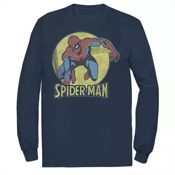 Мужская классическая футболка с круглым портретом в стиле комиксов Marvel Spider-Man Licensed Character