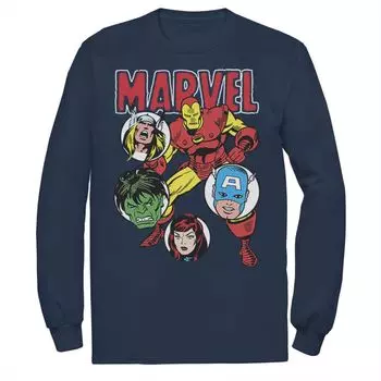 Мужская классическая футболка с круглыми вырезами Marvel Avengers Group Shot