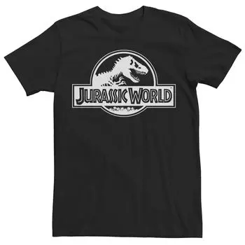 Мужская классическая футболка с логотипом Jurassic World Coin Licensed Character, черный
