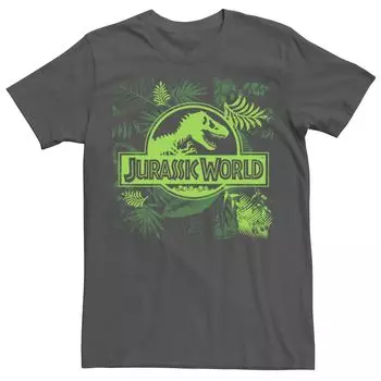 Мужская классическая футболка с логотипом Jurassic World Jungle Licensed Character