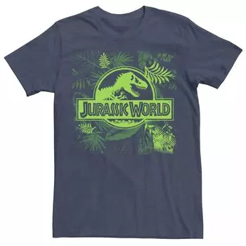 Мужская классическая футболка с логотипом Jurassic World Jungle Licensed Character