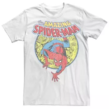 Мужская классическая футболка с логотипом Marvel's Spider-Man Licensed Character, белый