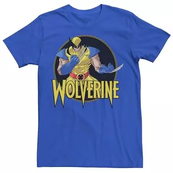 Мужская классическая футболка с логотипом Marvel X-Men Wolverine и портретом, цвет Royal
