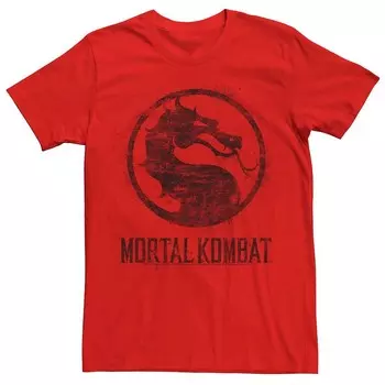 Мужская классическая футболка с логотипом Mortal Kombat Licensed Character, красный