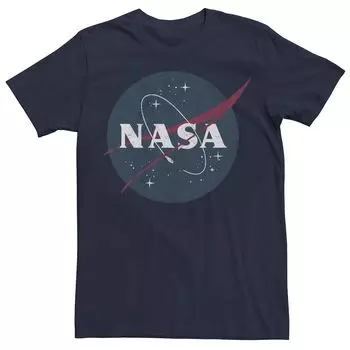 Мужская классическая футболка с логотипом NASA в стиле ретро и цветов Licensed Character, синий
