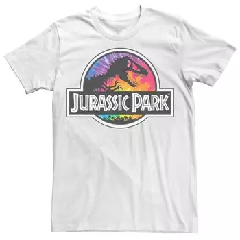 Мужская классическая футболка с логотипом «Парк Юрского периода» Tie Dye Licensed Character