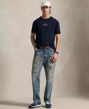 Мужская классическая футболка с логотипом Polo Ralph Lauren, синий