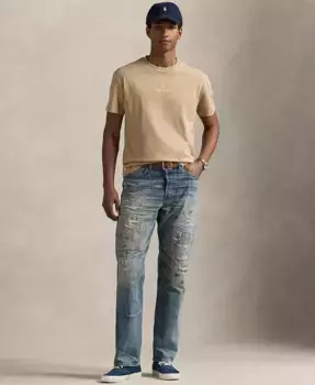 Мужская классическая футболка с логотипом Polo Ralph Lauren, коричневый/бежевый