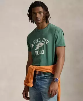 Мужская классическая футболка с логотипом Polo Ralph Lauren, зеленый