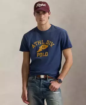 Мужская классическая футболка с логотипом Polo Ralph Lauren, синий