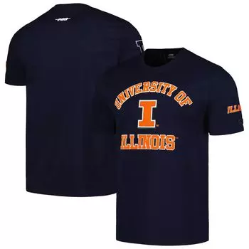 Мужская классическая футболка с логотипом Pro Standard темно-синего цвета Illinois Fighting Illini