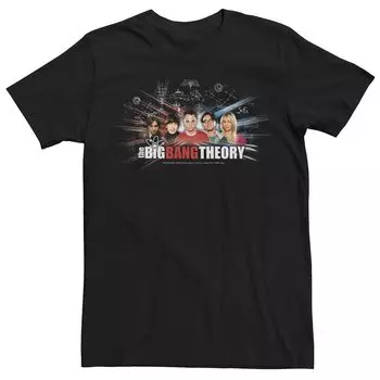 Мужская классическая футболка с логотипом The Big Bang Theory Group Shot Licensed Character