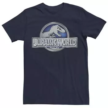 Мужская классическая футболка с логотипом в виде металлических монет Jurassic World, Blue Licensed Character, синий