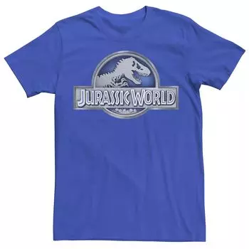 Мужская классическая футболка с логотипом в виде металлической монеты Jurassic World Licensed Character