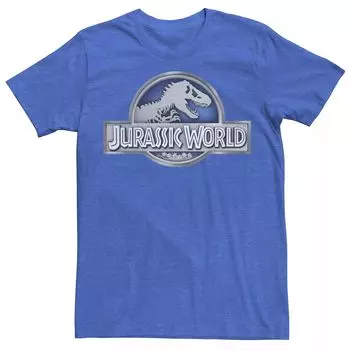 Мужская классическая футболка с логотипом в виде металлической монеты Jurassic World Licensed Character