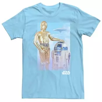 Мужская классическая футболка с портретным рисунком Star Wars R2-D2 C-3PO Licensed Character
