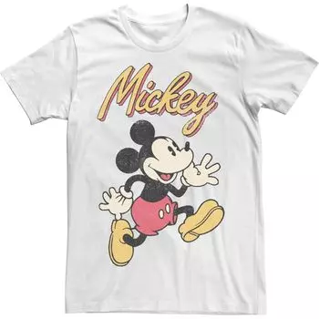 Мужская классическая футболка с портретом для бега Disney Mickey And Friends Mickey Licensed Character