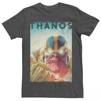 Мужская классическая футболка с портретом Marvel Thanos Licensed Character