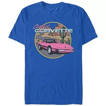 Мужская классическая футболка с рисунком Corvette Licensed Character, цвет Royal