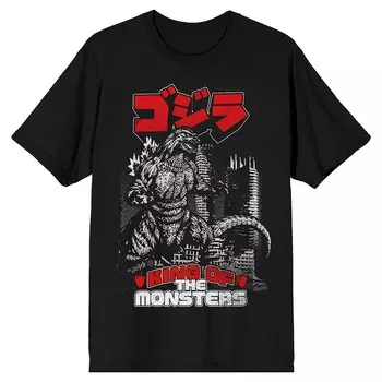 Мужская классическая футболка с рисунком Godzilla King of the Monsters Licensed Character, черный