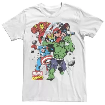 Мужская классическая футболка с рисунком Marvel Avengers для начинающих, белый