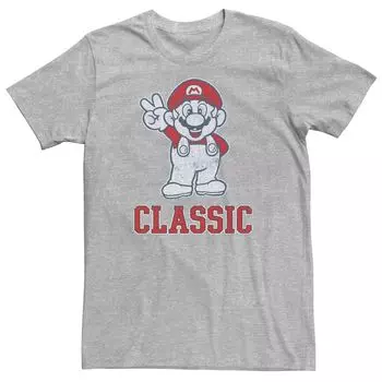 Мужская классическая футболка с рисунком знака мира Nintendo Super Mario Licensed Character