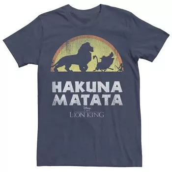 Мужская классическая футболка силуэта с логотипом Disney's The Lion King Licensed Character, цвет Navy Heather