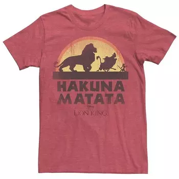Мужская классическая футболка силуэта с логотипом Disney's The Lion King Licensed Character, цвет Red Heather