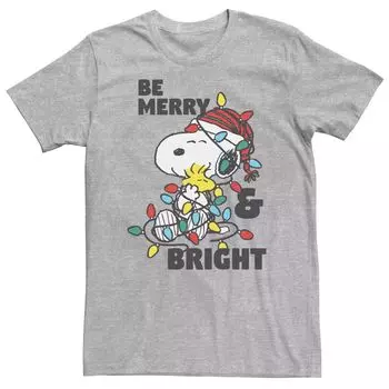 Мужская классическая футболка Snoopy Be Merry And Bright цвета арахиса Licensed Character