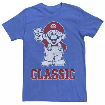 Мужская классическая футболка со знаком мира Nintendo Super Mario Licensed Character