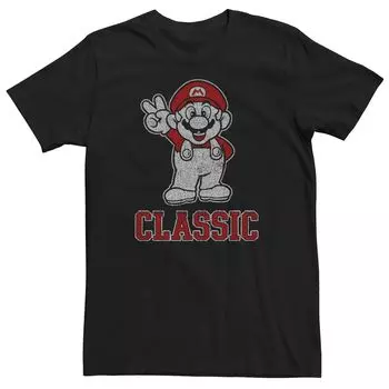Мужская классическая футболка со знаком мира Nintendo Super Mario Licensed Character