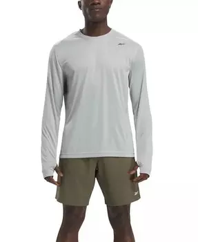 Мужская классическая футболка Training Tech с длинными рукавами Reebok, серый