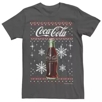 Мужская классическая футболка в стиле рождественского свитера с бутылкой Coca-Cola Licensed Character