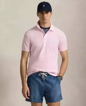 Мужская классическая хлопковая поло Ralph Lauren Polo Ralph Lauren, розовый