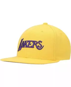 Мужская классическая кепка Snapback в тон золотистого цвета Los Angeles Lakers из твердой древесины Mitchell & Ness, золотой