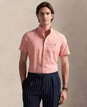 Мужская классическая короткорукавная рубашка Oxford Polo Ralph Lauren, оранжевый