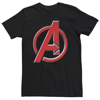 Мужская классическая красная футболка с логотипом со скошенной кромкой Marvel Avengers Licensed Character